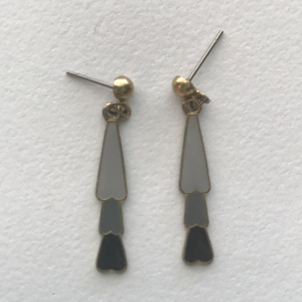 **3/$15**  Vintage grey ombré Art Deco earrings